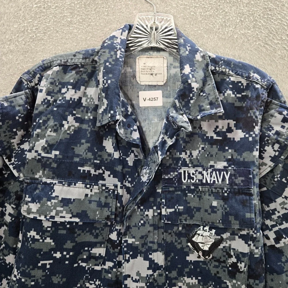 US Navy Men Jacket XS Blue Digital Camo Blouse Utility Combat‎